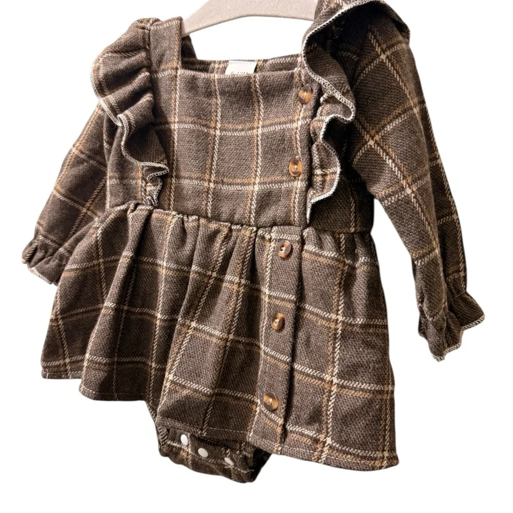 Baby Girl Plaid Long-Sleeve Dress, Size 6–12M (NWOT) - Picture 2 of 7